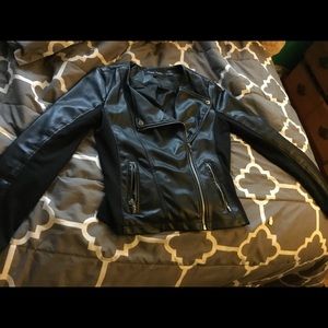 Size S black leather jacket